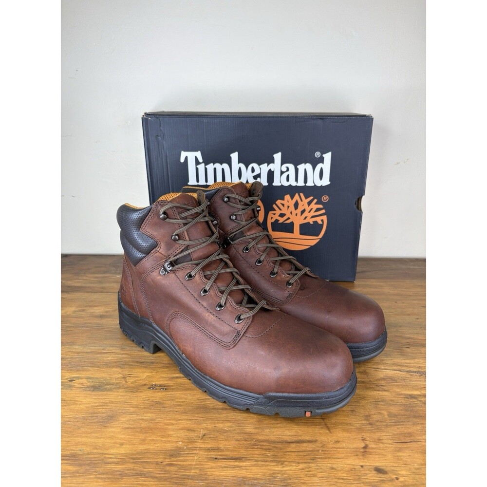 Timberland PRO TiTAN 6" Alloy Toe Work Boots Men's 17W Brown 26063 Leather NWB